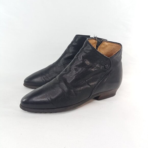 Vintage Santana Canada Womens Boots Size 7 Leather Booties Low Heel Black - Picture 3 of 11
